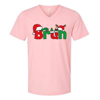 Bruh Christmas Xmas Pajama V-Neck T-Shirt