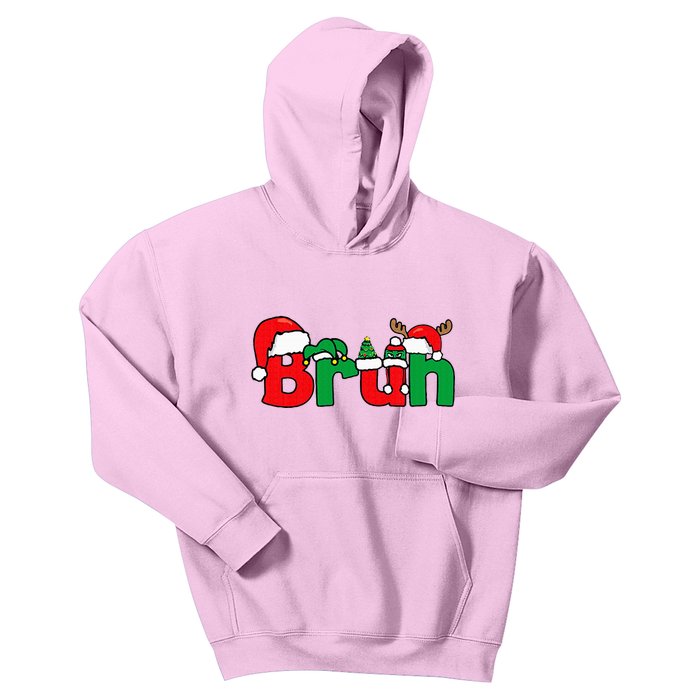 Bruh Christmas Xmas Pajama Kids Hoodie