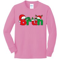 Bruh Christmas Xmas Pajama Kids Long Sleeve Shirt