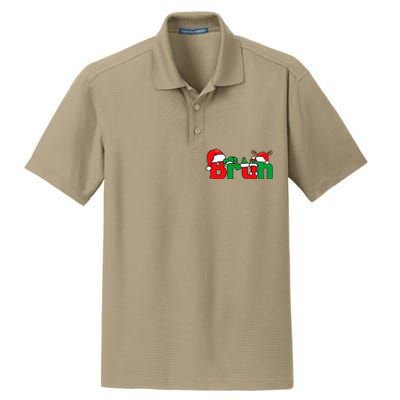 Bruh Christmas Xmas Pajama Dry Zone Grid Polo