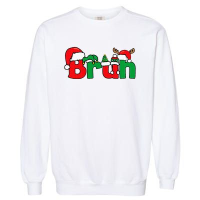 Bruh Christmas Xmas Pajama Garment-Dyed Sweatshirt