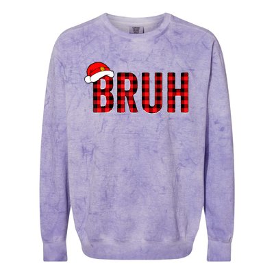 Bruh Christmas Xmas Pajamas Bruh Colorblast Crewneck Sweatshirt