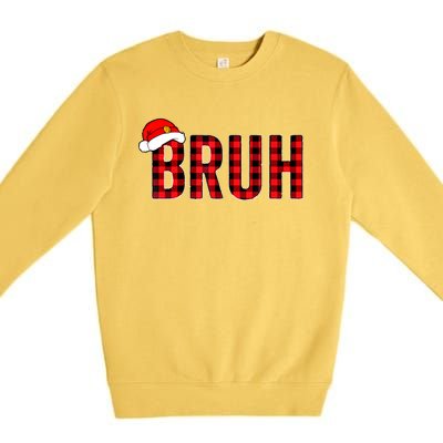 Bruh Christmas Xmas Pajamas Bruh Premium Crewneck Sweatshirt