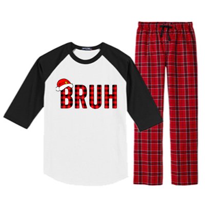 Bruh Christmas Xmas Pajamas Bruh Raglan Sleeve Pajama Set