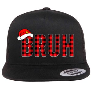 Bruh Christmas Xmas Pajamas Bruh Flat Bill Trucker Hat