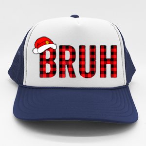 Bruh Christmas Xmas Pajamas Bruh Trucker Hat