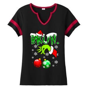 Bruh Christmas Xmas Teens Boy Funny Christmas Ladies Halftime Notch Neck Tee