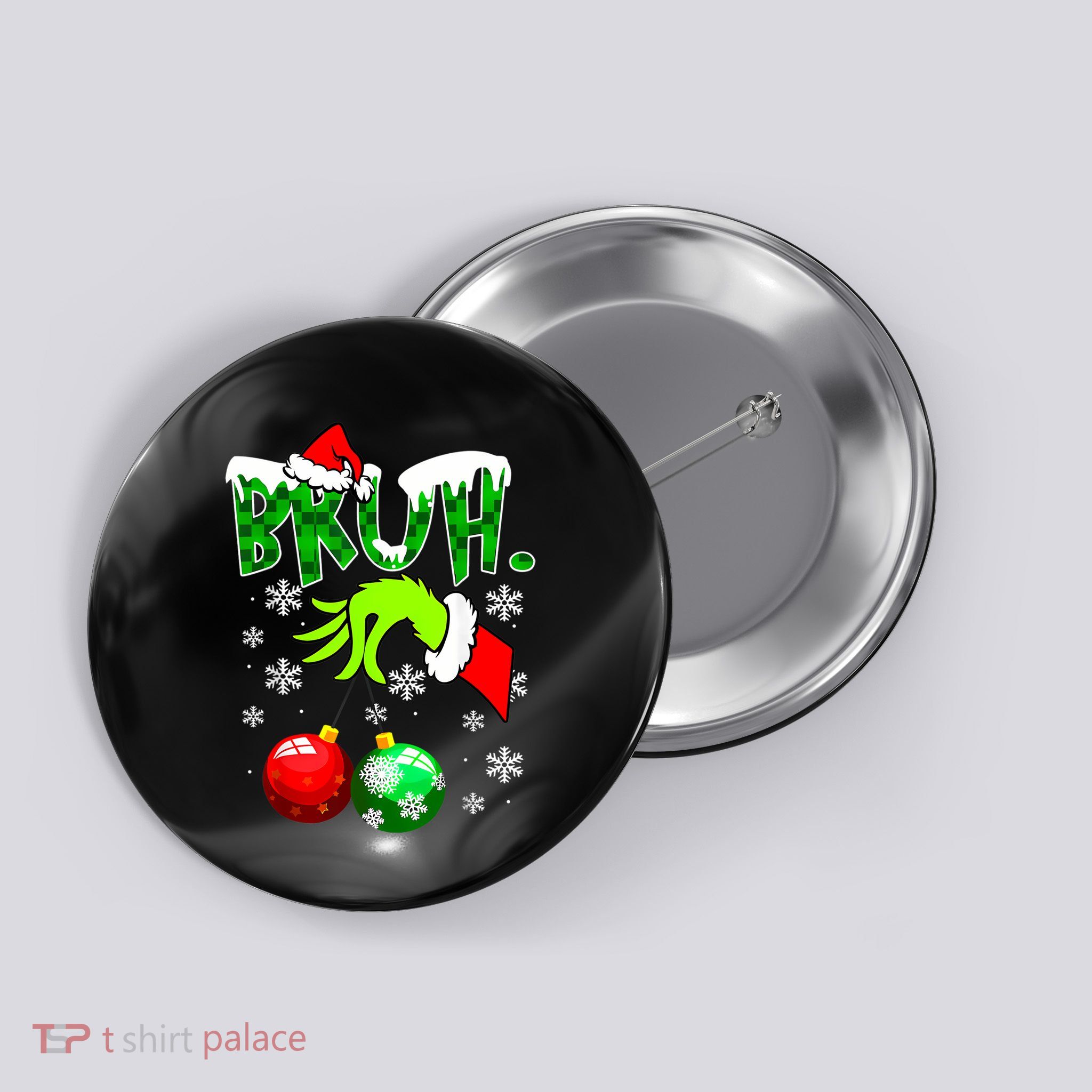 Bruh Christmas Xmas Teens Boy Funny Christmas Button