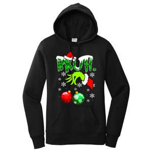 Bruh Christmas Xmas Teens Boy Funny Christmas Women's Pullover Hoodie