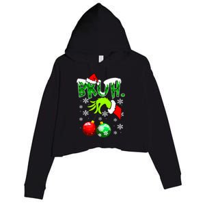 Bruh Christmas Xmas Teens Boy Funny Christmas Crop Fleece Hoodie