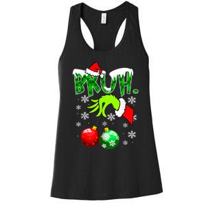 Bruh Christmas Xmas Teens Boy Funny Christmas Women's Racerback Tank