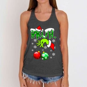 Bruh Christmas Xmas Teens Boy Funny Christmas Women's Knotted Racerback Tank