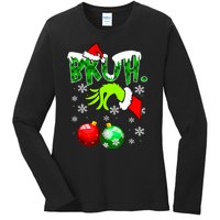 Bruh Christmas Xmas Teens Boy Funny Christmas Ladies Long Sleeve Shirt