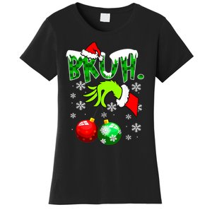 Bruh Christmas Xmas Teens Boy Funny Christmas Women's T-Shirt