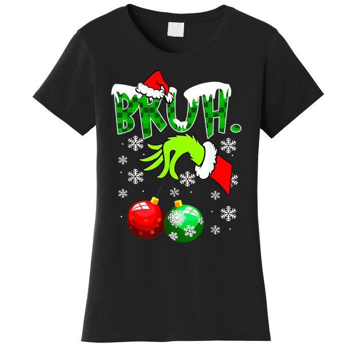 Bruh Christmas Xmas Teens Boy Funny Christmas Women's T-Shirt