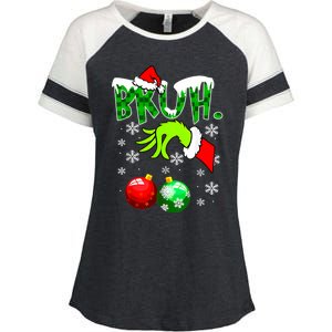 Bruh Christmas Xmas Teens Boy Funny Christmas Enza Ladies Jersey Colorblock Tee