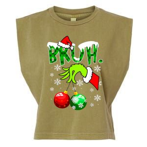 Bruh Christmas Xmas Teens Boy Funny Christmas Garment-Dyed Women's Muscle Tee