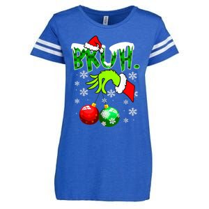 Bruh Christmas Xmas Teens Boy Funny Christmas Enza Ladies Jersey Football T-Shirt