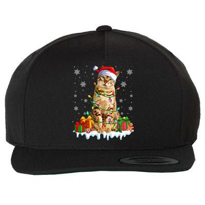 Bengal Cat Xmas Light Christmas Kitten Lover Cool Gift Wool Snapback Cap