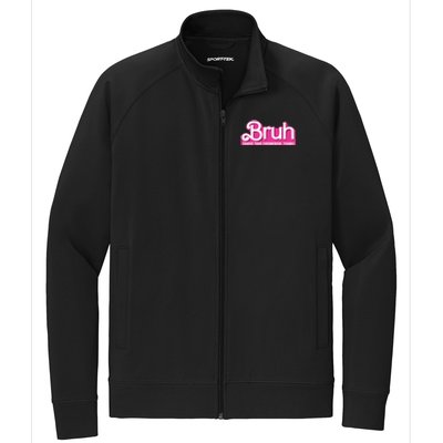 Bruh Charge Your Chromebook Thanks Pink Stretch Full-Zip Cadet Jacket