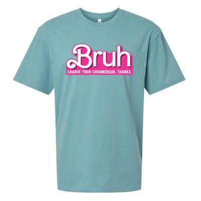 Bruh Charge Your Chromebook Thanks Pink Sueded Cloud Jersey T-Shirt