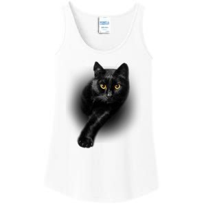 Black Cat Yellow Eyes Cats Gifts Funny Ladies Essential Tank