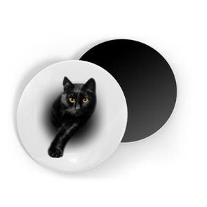 Black Cat Yellow Eyes Cats Gifts Funny Magnet