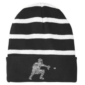 Baseball Catcher Y.O.U.T.H Striped Beanie with Solid Band