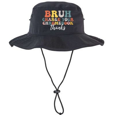 Bruh Charge Your Chromebook Thanks Funny Teachers Legacy Cool Fit Booney Bucket Hat