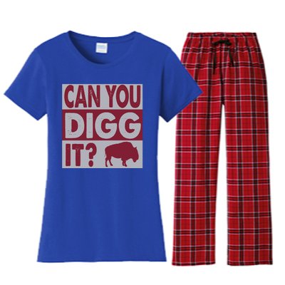 Buffalo Can You Digg It Great Football Fans Lovers Gift Women's Flannel Pajama Set