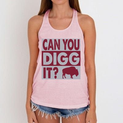 Buffalo Can You Digg It Great Football Fans Lovers Gift Women's Knotted Racerback Tank