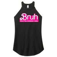 Bruh Charge Your Chromebook Thanks Pink Funny Teacher School Women's Perfect Tri Rocker Tank