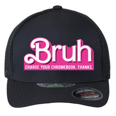 Bruh Charge Your Chromebook Thanks Pink Flexfit Unipanel Trucker Cap