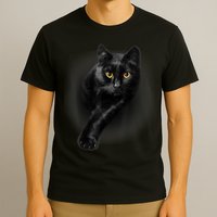 Black Cat Yellow Eyes TShirt Cats Tee Shirt T-Shirt