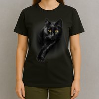Black Cat Yellow Eyes TShirt Cats Tee Shirt T-Shirt