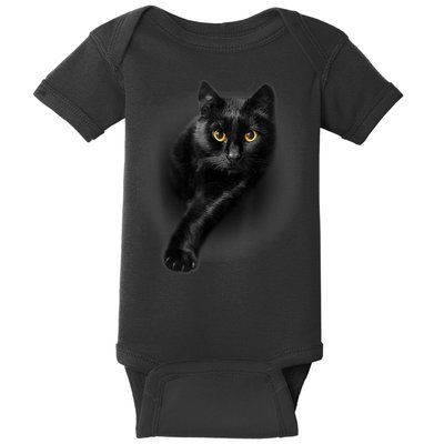 Black Cat Yellow Eyes TShirt Cats Tee Shirt Baby Bodysuit