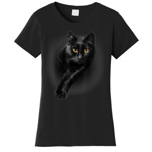 Black Cat Yellow Eyes TShirt Cats Tee Shirt Women's T-Shirt