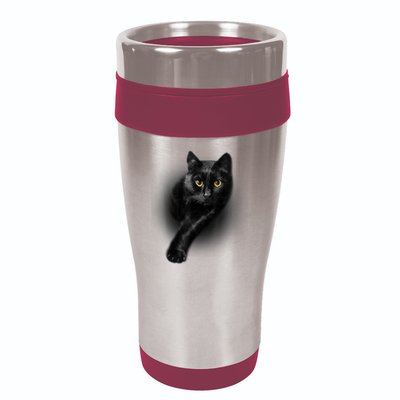 Black Cat Yellow Eyes TShirt Cats Tee Shirt 16oz Travel Tumbler