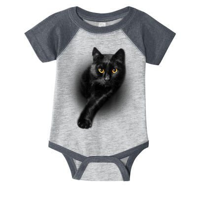 Black Cat Yellow Eyes TShirt Cats Tee Shirt Infant Baby Jersey Bodysuit
