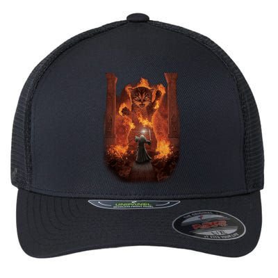 Balrog Cat You Shall Not Pass Wizard Monster Fight Flexfit Unipanel Trucker Cap