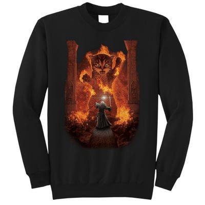 Balrog Cat You Shall Not Pass Wizard Monster Fight Sweatshirt