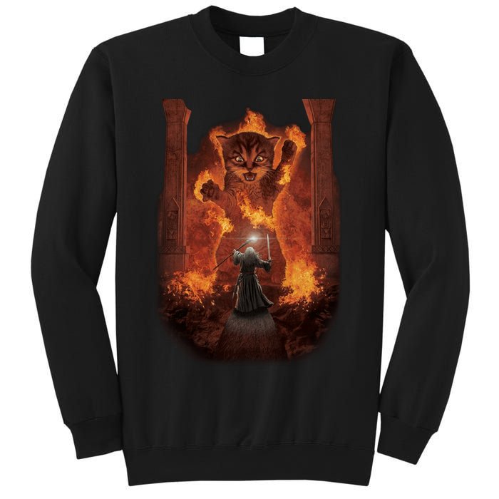 Balrog Cat You Shall Not Pass Wizard Monster Fight Sweatshirt