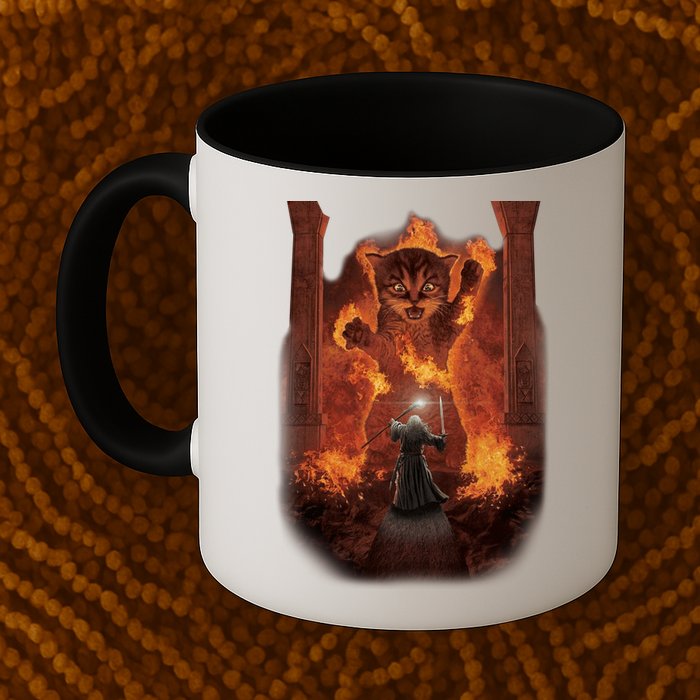 Balrog Cat You Shall Not Pass Wizard Monster Fight Mug