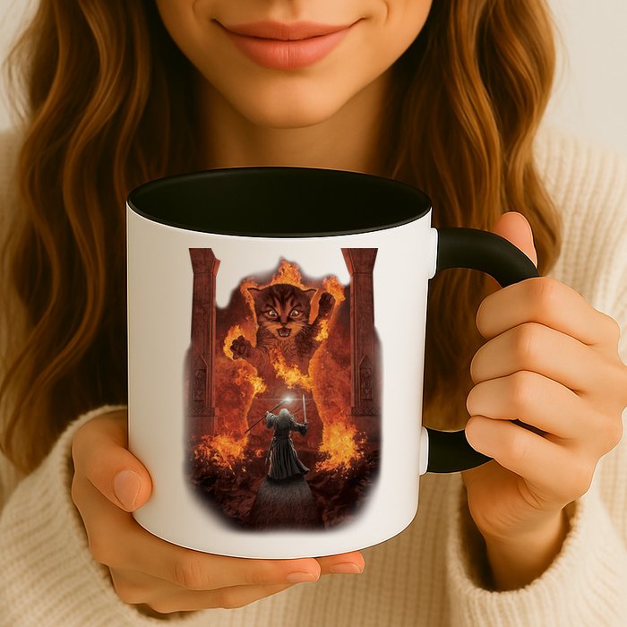 Balrog Cat You Shall Not Pass Wizard Monster Fight Mug