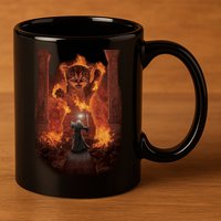 Balrog Cat You Shall Not Pass Wizard Monster Fight 11oz C Handle Ceramic Mug