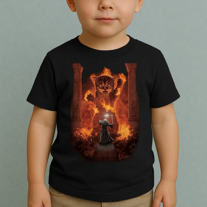 Balrog Cat You Shall Not Pass Wizard Monster Fight Toddler T-Shirt