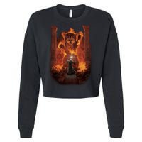 Balrog Cat You Shall Not Pass Wizard Monster Fight Cropped Pullover Crew
