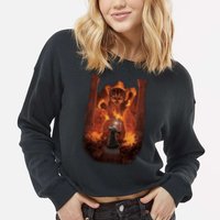 Balrog Cat You Shall Not Pass Wizard Monster Fight Cropped Pullover Crew