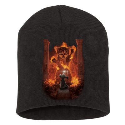 Balrog Cat You Shall Not Pass Wizard Monster Fight Short Acrylic Beanie