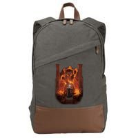 Balrog Cat You Shall Not Pass Wizard Monster Fight Cotton Canvas Backpack